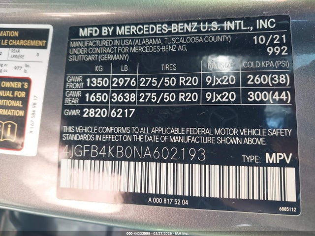 2022 MERCEDES-BENZ GLE 350 4JGFB4KB0NA602193 Photo 8