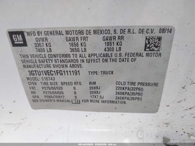 2015 GMC SIERRA 1500 3GTU1VEC1FG111191 Photo 8