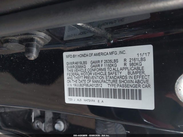 Aukcja sprzedaży 2018 Acura Tlx Tech   A-spec Pkgs, vin: 19UUB2F68JA012512, numer aukcji: 44333670