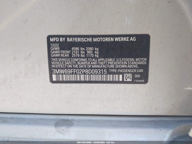 2023 BMW 330I 3MW69FF02P8D09315 Photo 8