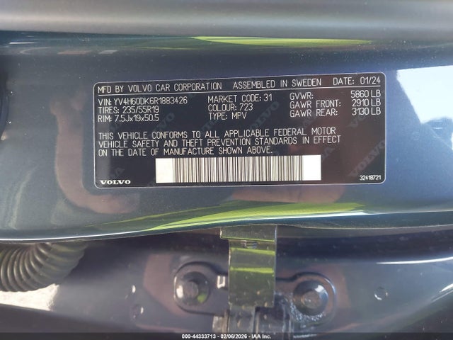 2024 VOLVO XC60 RECHARGE PLUG-IN HYBRID YV4H60DK6R1883426 Photo 8