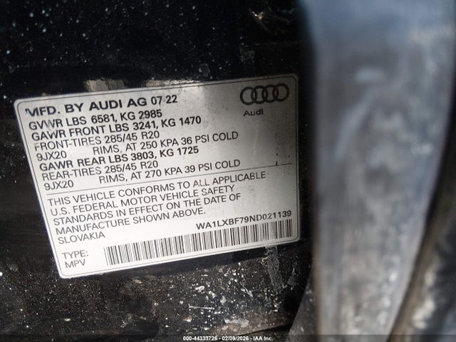 2022 AUDI Q7 WA1LXBF79ND021139 Photo 8