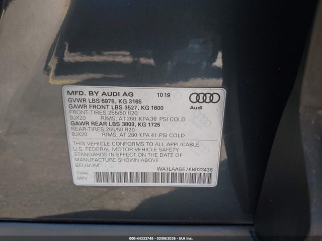 2019 AUDI E-TRON WA1LAAGE7KB023438 Photo 8