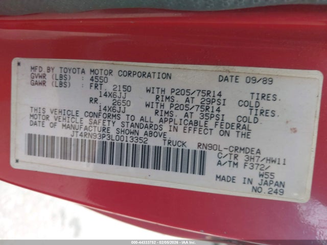 1990 TOYOTA PICKUP JT4RN93P3L0013352 Photo 8