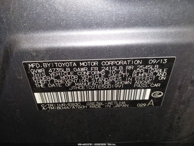 2014 LEXUS IS 350 JTHCE1D21E5001991 Photo 8