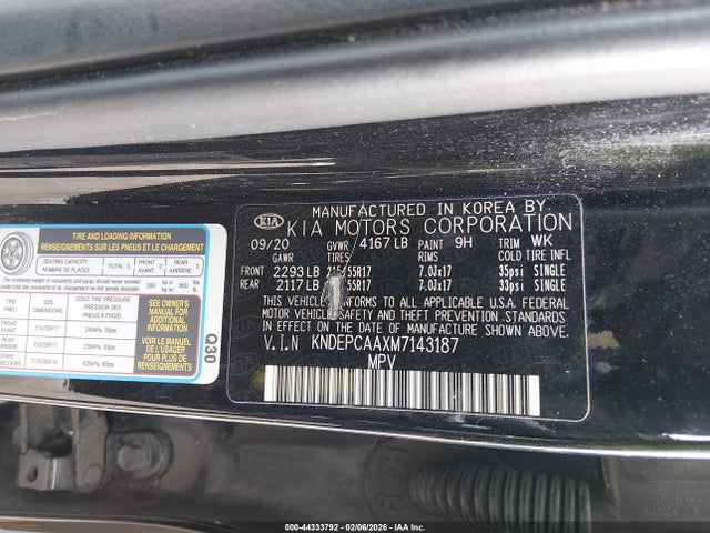 KNDEPCAAXM7143187 KIA Seltos Lx