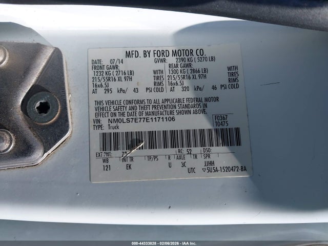 Продаж на аукціоні авто 2014 Ford Transit Connect Xl, vin: NM0LS7E77E1171106, номер лоту: 44333828