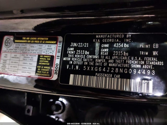 5XXG64J28NG094493 KIA K5 Gt-line