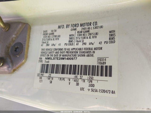 Ford Transit Connect Xl 2021 NM0LS7E29M1490977 Image 9