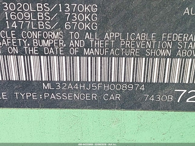 2015 MITSUBISHI MIRAGE ML32A4HJ5FH008974 Photo 8