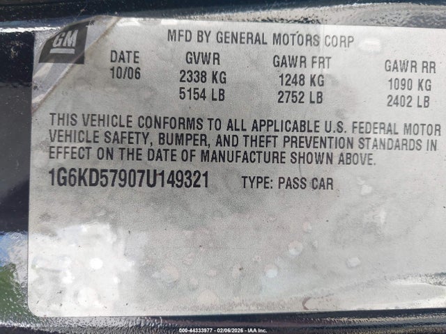 2007 CADILLAC DTS 1G6KD57907U149321 Photo 8