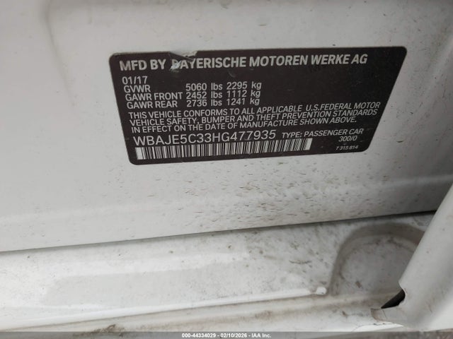 2017 BMW 540I WBAJE5C33HG477935 Photo 8