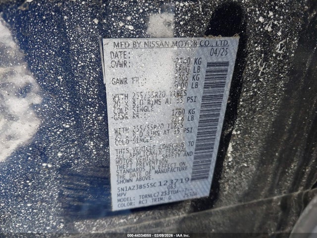 Nissan MURANO SV 2025 5N1AZ3BS5SC123719 Image 9