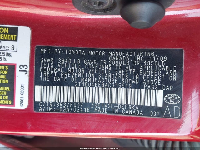 2010 TOYOTA COROLLA 2T1BU4EE8AC315919 Photo 8