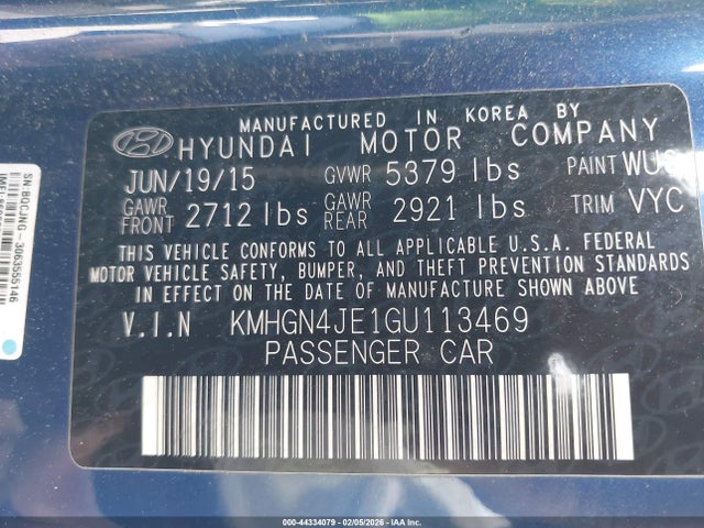 KMHGN4JE1GU113469 Hyundai Genesis 3.8