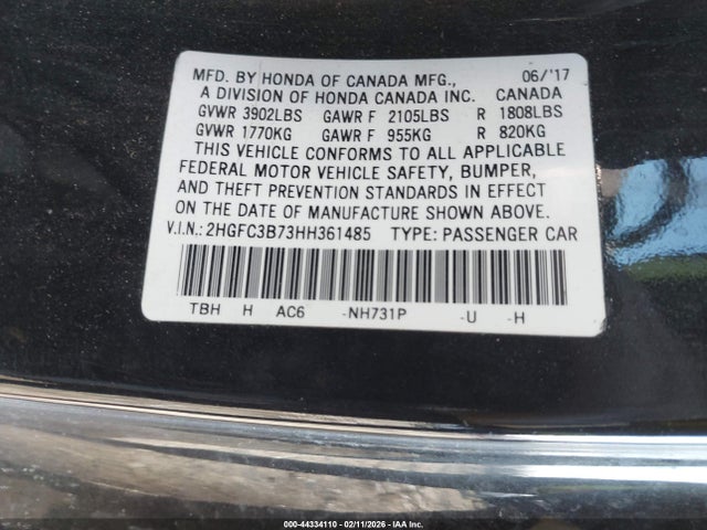 Honda Civic Ex-l 2017 2HGFC3B73HH361485 Image 9