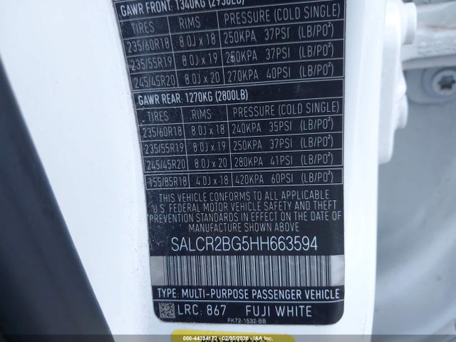 2017 LAND ROVER DISCOVERY SPORT SALCR2BG5HH663594 Photo 8