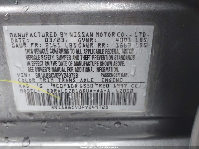 Nissan Sentra Sv Xtronic Cvt 2023 3N1AB8CV0PY249728 Image 9