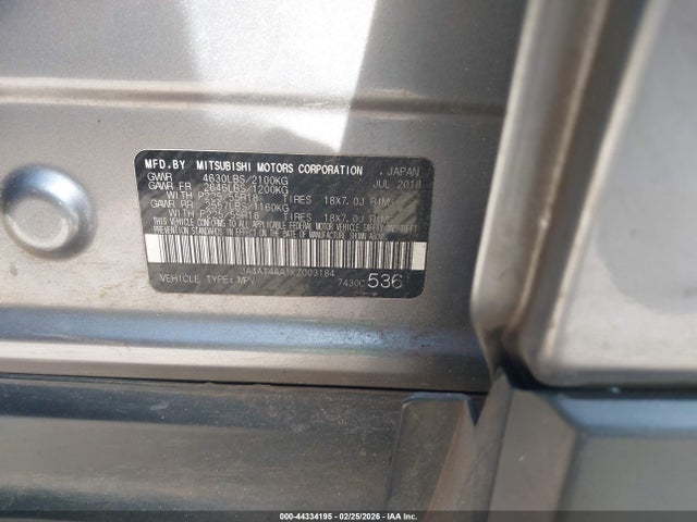 2019 MITSUBISHI ECLIPSE CROSS JA4AT4AA1KZ003184 Photo 8