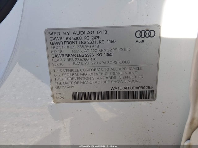 2013 AUDI Q5 WA1LFAFP0DA089259 Photo 8