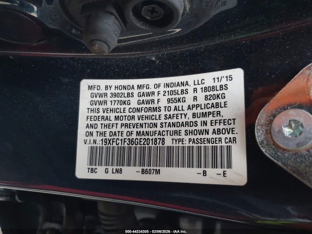 19XFC1F36GE201878 Honda Civic Ex-t
