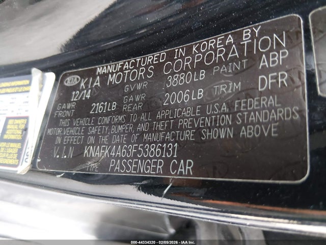 KIA FORTE LX 2015 KNAFK4A63F5386131 Image 9