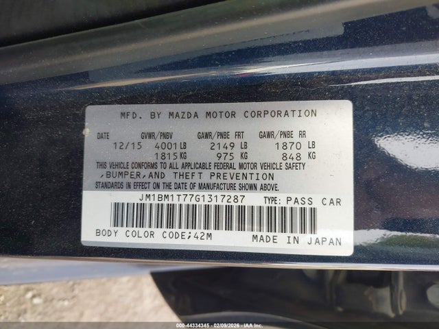 Продажа на аукционе авто 2016 Mazda Mazda3 I Sport, vin: JM1BM1T77G1317287, номер лота: 44334345