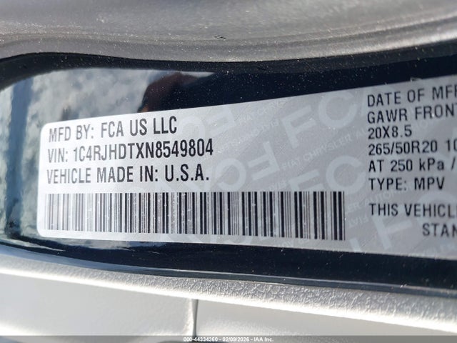 2022 JEEP GRAND CHEROKEE 1C4RJHDTXN8549804 Photo 8