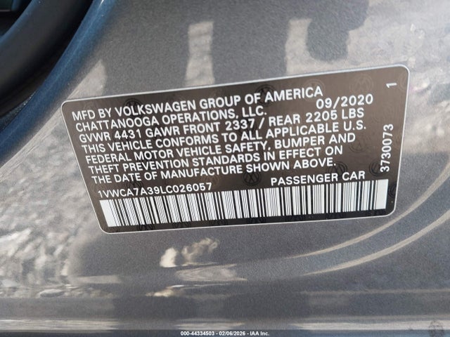 1VWCA7A39LC026057 Volkswagen Passat 2.0t Sel