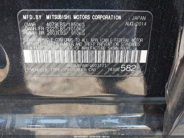 2015 MITSUBISHI LANCER JA32U8FW4FU003121 Photo 8