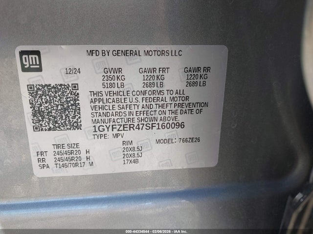 Продаж на аукціоні авто 2025 Cadillac Xt4 Fwd Sport, vin: 1GYFZER47SF160096, номер лоту: 44334544