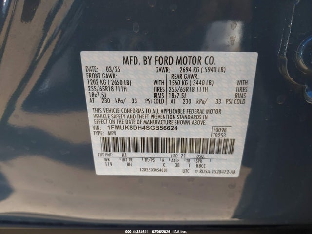 1FMUK8DH4SGB56624 Ford Explorer Active