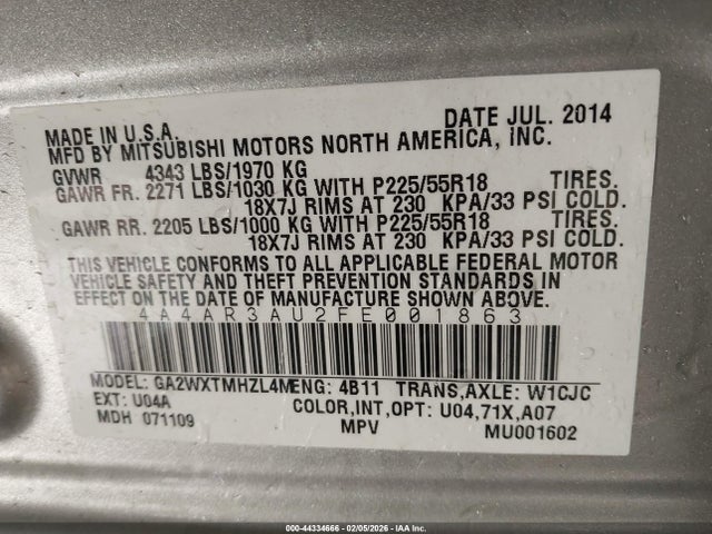 2015 MITSUBISHI OUTLANDER SPORT 4A4AR3AU2FE001863 Photo 8