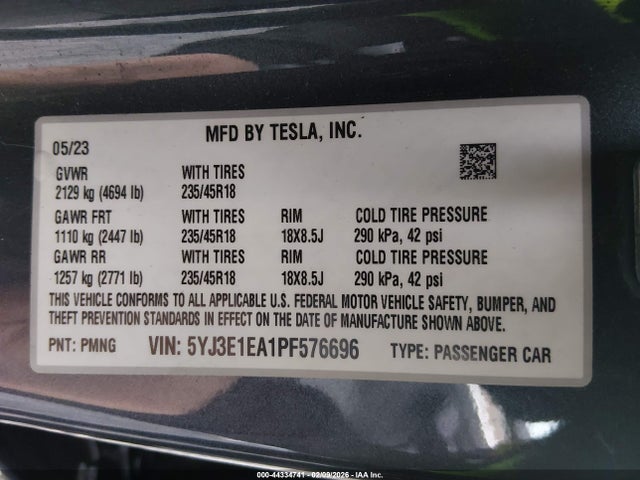 2023 TESLA MODEL 3 5YJ3E1EA1PF576696 Photo 8