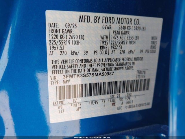 Ford Mustang Mach-e Premium 2025 3FMTK3S57SMA50987 Image 9