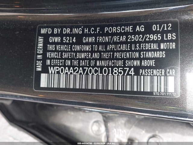 2012 PORSCHE PANAMERA WP0AA2A70CL018574 Photo 8