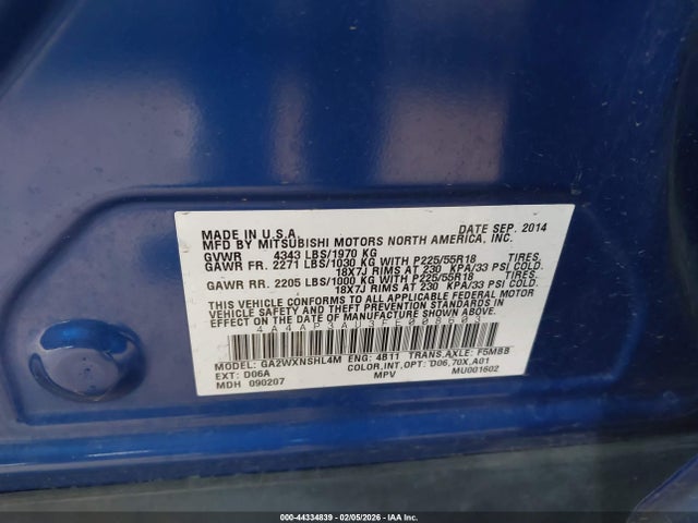 2015 MITSUBISHI OUTLANDER SPORT 4A4AP3AU3FE008603 Photo 8