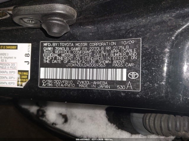 2010 Toyota Prius Iii მანქანა იყიდება აუქციონზე, vin: JTDKN3DU2A0069363, აუქციონის ნომერი: 44334851