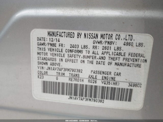 2015 INFINITI Q50 HYBRID JN1AV7AP3FM790392 Photo 8