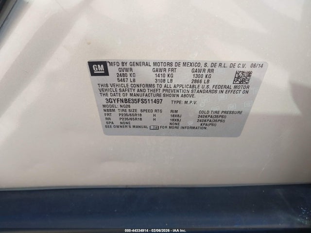 2015 CADILLAC SRX 3GYFNBE35FS511497 Photo 8