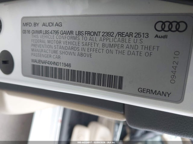 2017 AUDI A4 WAUENAF4XHN011946 Photo 8