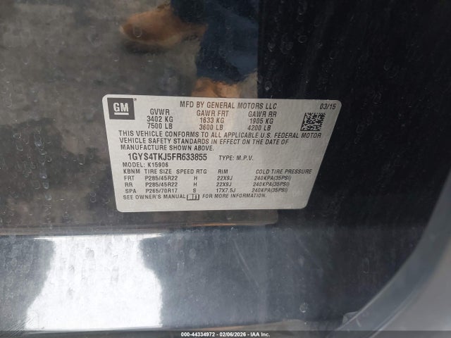 2015 CADILLAC ESCALADE ESV 1GYS4TKJ5FR633855 Photo 8