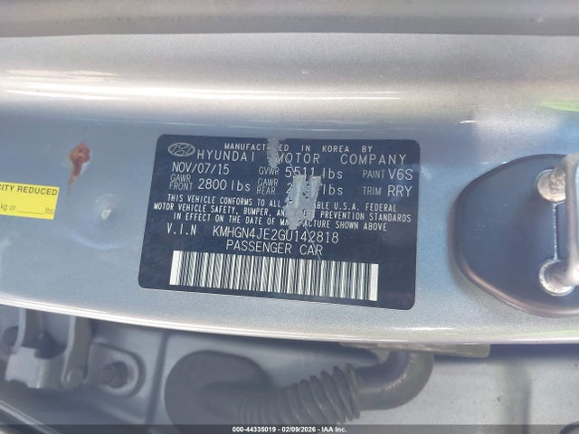 KMHGN4JE2GU142818 Hyundai Genesis 3.8