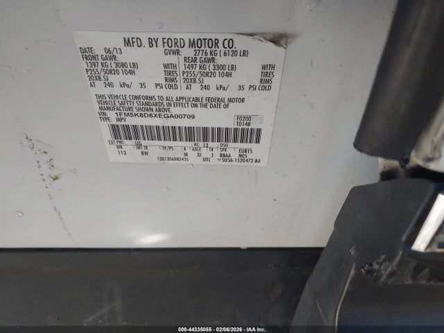 1FM5K8D8XEGA00709 Ford EXPLORER XLT