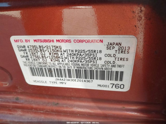 2014 MITSUBISHI OUTLANDER JA4AZ3A30EZ014367 Photo 8