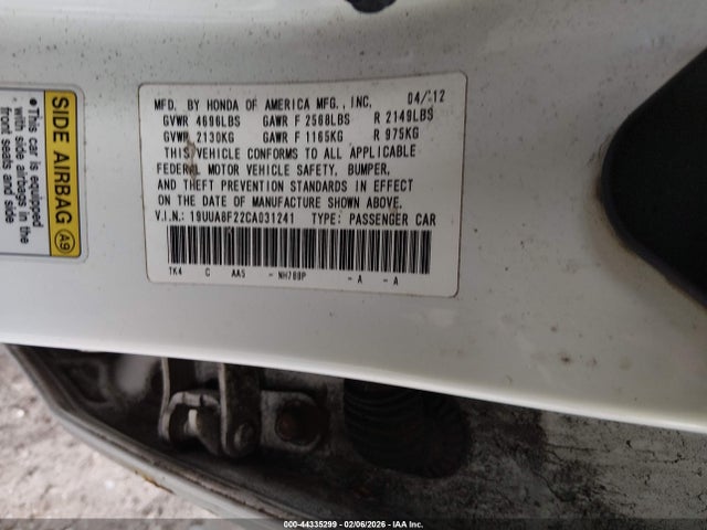 2012 ACURA TL 19UUA8F22CA031241 Photo 8