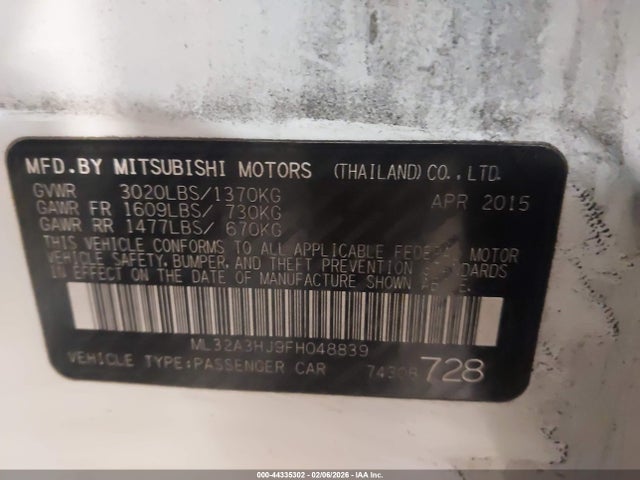2015 MITSUBISHI MIRAGE ML32A3HJ9FH048839 Photo 8