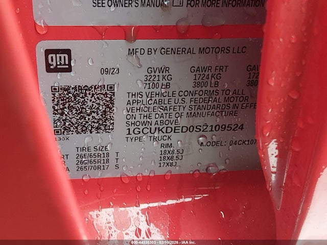 1GCUKDED0SZ109524 Chevrolet Silverado 1500 4wd Standard Bed Lt