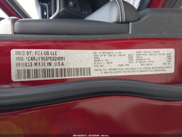 Aukcja sprzedaży 2023 Jeep Grand Cherokee 4xe, vin: 1C4RJYB63PC624291, numer aukcji: 44335313