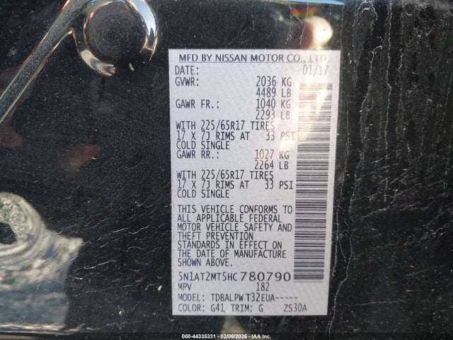 2017 NISSAN ROGUE 5N1AT2MT5HC780790 Photo 8
